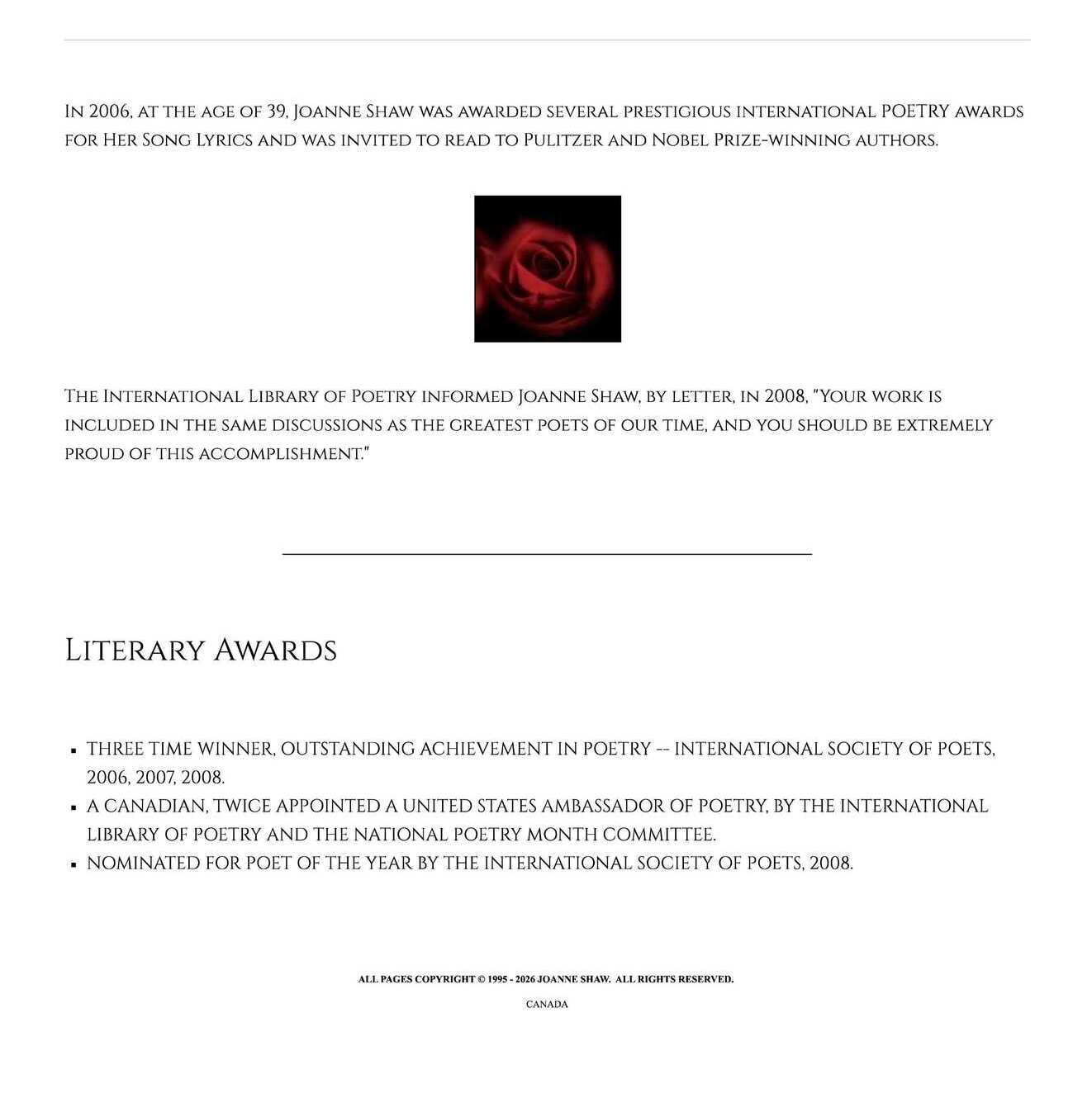 Joanne Shaw Literary Poetry Awards
